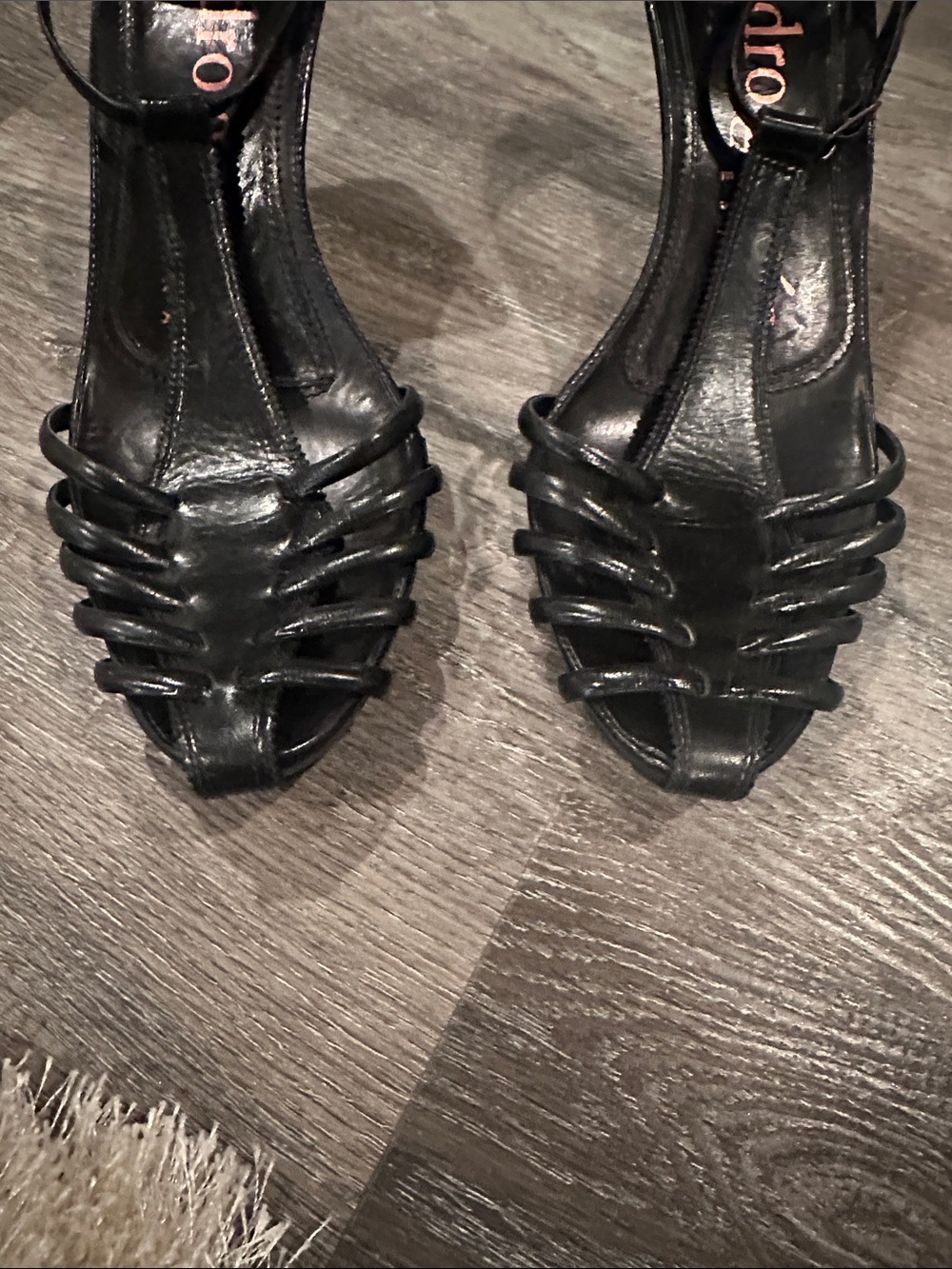 Pedro Garcia Black Woven Leather Slingback Heels - Picture 3 of 8